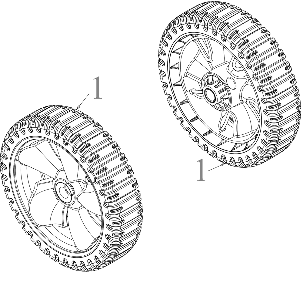 Wheels (7x1.8) Diagram and Parts List for 11A-A13M345 2022 Yard Machines Lawn Mower